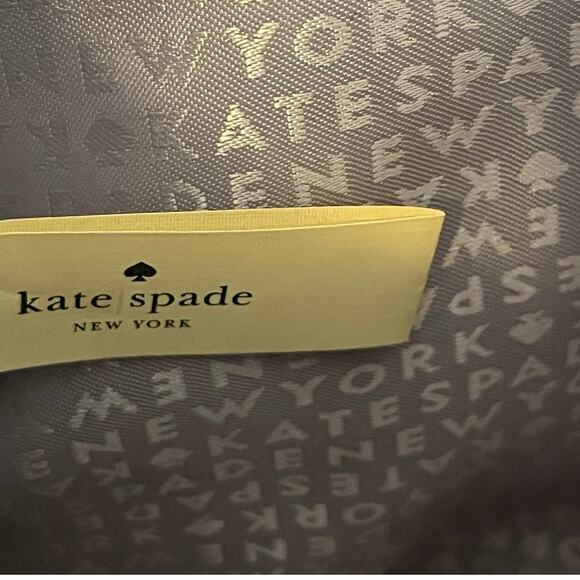 Kate Spade Karla Cityscape Gray Smooth Leather Tote Purse Handbag Glitter Charm - Picture 5 of 10